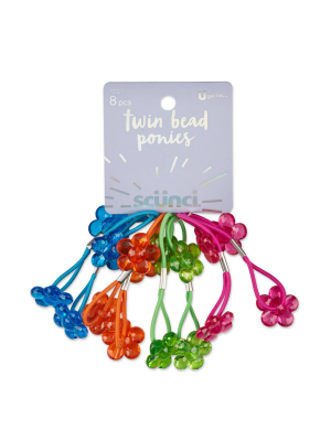 Scunci Twin Bead Ponytailers - 8pk