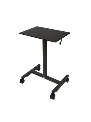 24.5" Airlift Pneumatic Adjustable Height Sit And Stand Mobile Laptop Computer Desk Cart Black - Seville Classics