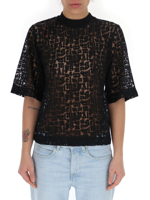 Palm Angels Logo Motif Sheer T-shirt