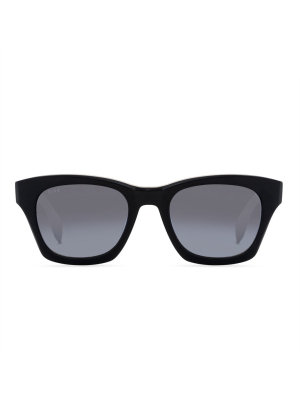 Dean - Matte Black + Blue Gradient Flash + Polarized Sunglasses