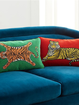 Jonathan Adler Tiger Needlepoint Pillow