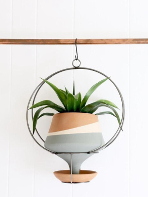 Triple Stripe Hanging Funnel Planter