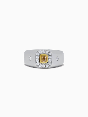 Effy Men's 14k Two Tone Gold Yellow And White Diamond Ring, 0.66 Tcw