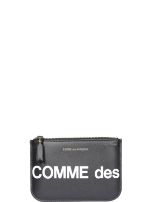 Comme Des Garçons Wallet Zip-up Logo Wallet