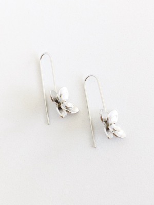 Sanctuary Project Magnolia Flower Earrings Silver