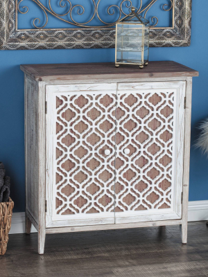 Rustic 2 Door Wooden Cabinet Brown - Olivia & May