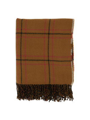 50"x60" Reversible Plaid Throw Blanket Rust - Saro Lifestyle