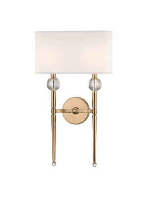 Rockland 2 Light Wall Sconce Aged Brass