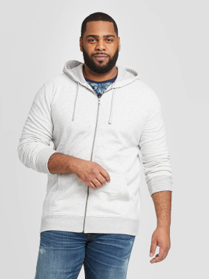 Men's Big & Tall Standard Fit Fleece Full Zip Hoodie - Goodfellow & Co™ Gray