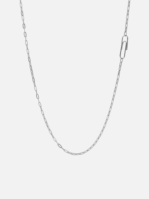 Volt Link Paper Clip Necklace, Sterling Silver