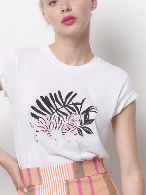 Yvette Embroidered Tiger Tee