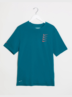 Nike Training Swoosh Logo T-shirt In Blue