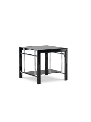 Saroyan Glass & Metal End Table Black - Powell Company