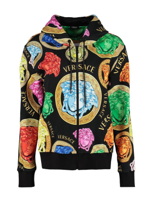 Versace Medusa Zipped Drawstring Hoodie