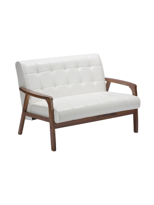 Mid-century Masterpieces Loveseat White - Baxton Studio