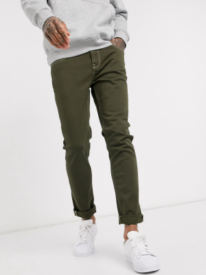 Asos Design Skinny Jeans In Khaki