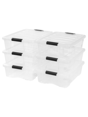 Iris 26.9 Qt Plastic Storage Bin - 6 Pack