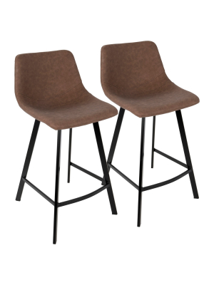 Set Of 2 26" Outlaw Industrial Counter Height Barstool - Lumisource