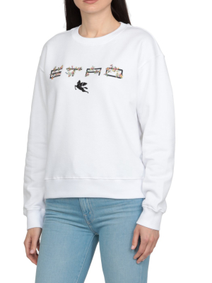 Etro Logo Print Round Neck Sweatshirt