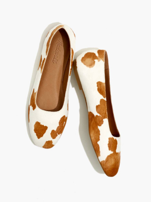 The Cory Flat In Cow Print Calf Hair