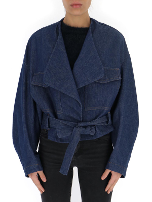 Barena Tie Belt Wrapped Denim Jacket