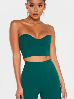 Emerald Sweetheart Bandeau Crop Top