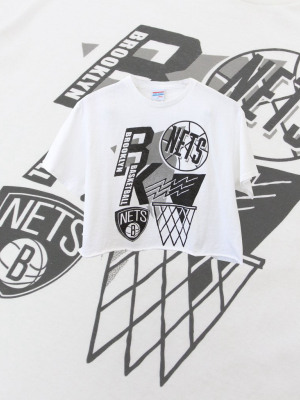 Womens Nets Half Court Crop Tee