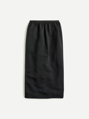 Long Pencil Skirt In Faille