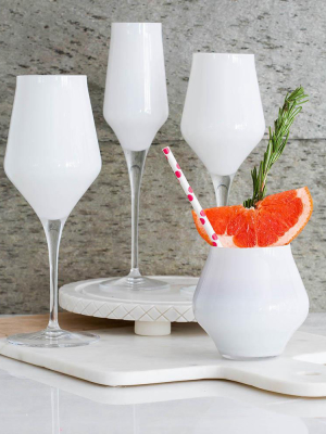 Vietri Contessa Champagne Glass - White