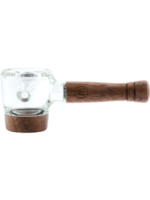 Marley Natural Glass & Walnut Spoon Pipe