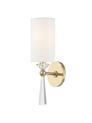 Hudson Valley Lighting Birch Sconce - Aged Brass & Off White