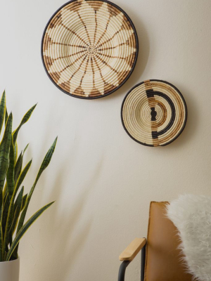 Small Geo + Banana Bark Woven Wall Plate