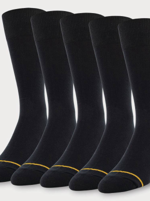 Signature Gold By Goldtoe Men's Flat Knit Crew Socks 5pk - 6-12.5