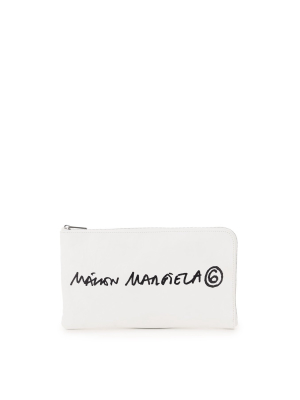 Mm6 Maison Margiela Logo Zipped Clutch Bag