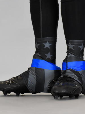 Tactical Thin Blue Line Usa Flag Spats / Cleat Covers