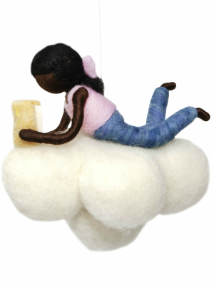 Black Girl Reading On A Cloud Mobile