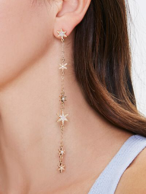 Rhinestone Drop Chain Earrings