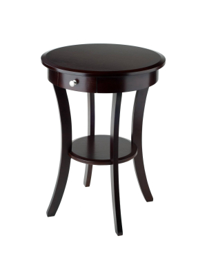 Sasha Round Accent Table - Cappuccino - Winsome