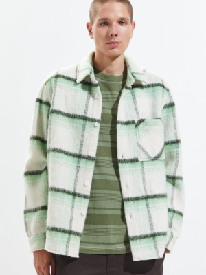 Uo Brushed Plaid Overshirt