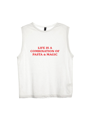 Life Is A Combination Of Pizza & Magic [women's Muscle Tank]