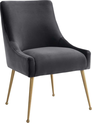 Bordeaux Velvet Side Chair Gray