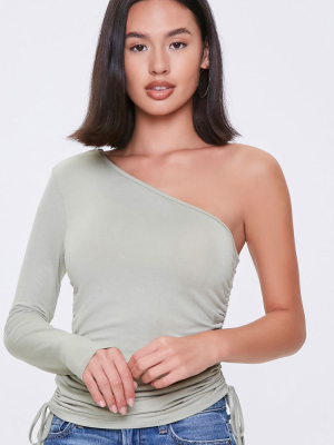 Ruched One-shoulder Top