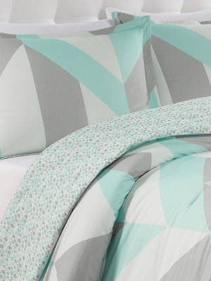 3pc Colorblock Lena Reversible Comforter Set - Marble Hill