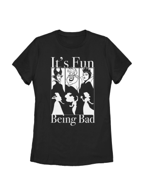 Women's Disney Princesses Fun Being Bad Wicked Witches T-shirt