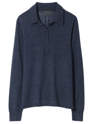 Polo Sweater In Navy