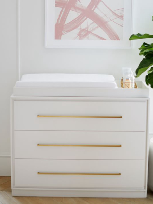 Art Deco 3-drawer Changing Table - White