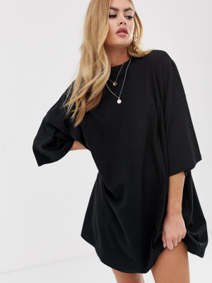 Asos Design Oversized T-shirt Dress In Black