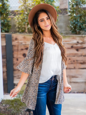 Moxie Cardigan - Small Brown Cheetah