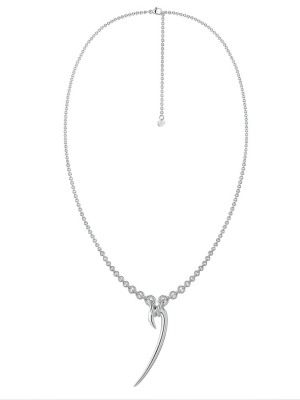Silver Drop Hook Necklace