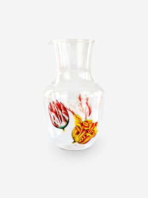 Water Pitcher Tulipmania With Three Tulips By Lobmeyr